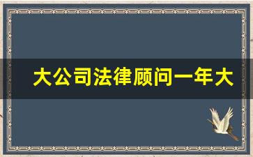 大公司法律顾问一年大概多少钱_上海法律顾问一年多少钱