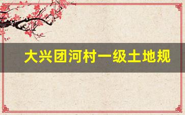 大兴团河村一级土地规划_团河村项目最新规划