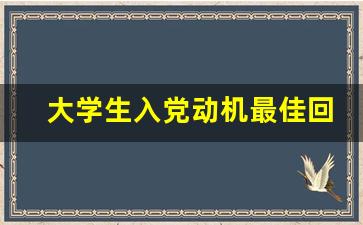 大学生入党动机最佳回答_简述自己的入党动机