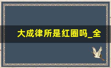 大成律所是红圈吗_全国律所排名前十