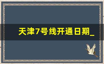 天津7号线开通日期_天津七号线地铁站线路图最新