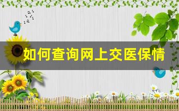 如何查询网上交医保情况_怎样查看是否交了医保