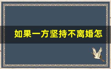 如果一方坚持不离婚怎么办