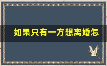 如果只有一方想离婚怎么办