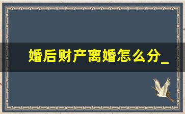 婚后财产离婚怎么分_婚后女方挣钱离婚时怎么分啊