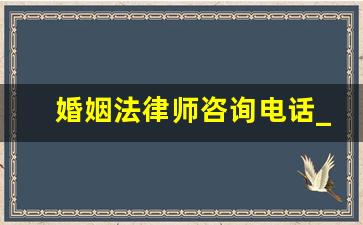 婚姻法律师咨询电话_现在婚姻法离婚婚姻法