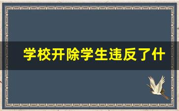 学校开除学生违反了什么法律_学校禁止恋爱违反法律