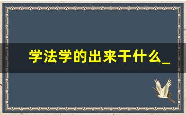 学法学的出来干什么_法学专业从事的职业