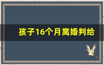 孩子16个月离婚判给谁_女人最聪明的离婚方式