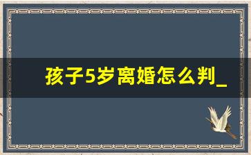 孩子5岁离婚怎么判_婚姻法2023年新规定离婚