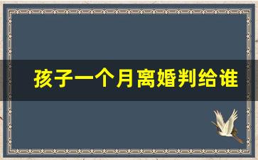 孩子一个月离婚判给谁_离婚律师收费一般是怎么收的