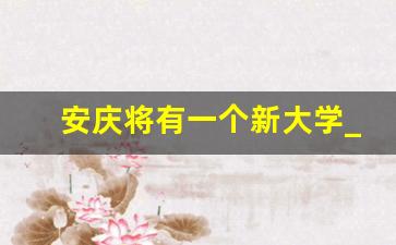 安庆将有一个新大学_安庆即将开工的大学