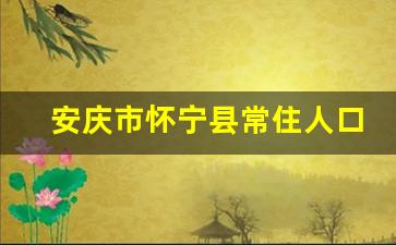 安庆市怀宁县常住人口_安徽省安庆市常住人口有多少