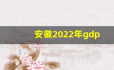 安徽2022年gdp总量