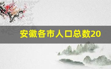 安徽各市人口总数2023