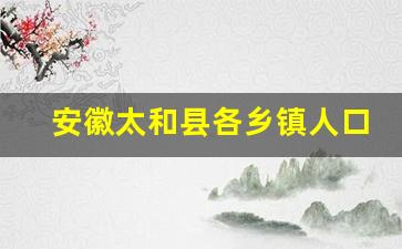 安徽太和县各乡镇人口与简介_太和县有哪些乡镇