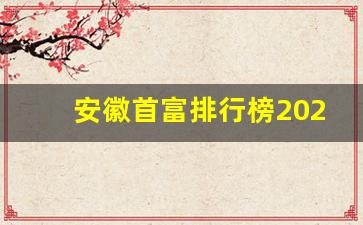 安徽首富排行榜2023年