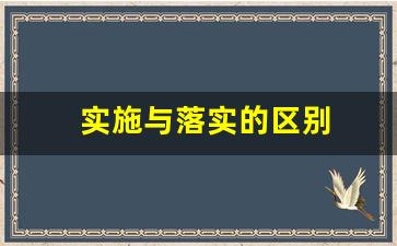 实施与落实的区别