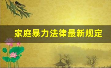 家庭暴力法律最新规定_家暴什么程度可以判定家暴