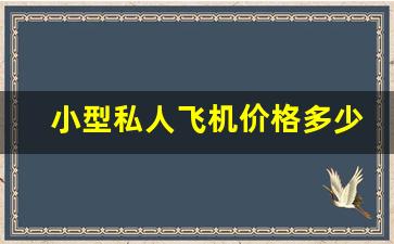 小型私人飞机价格多少