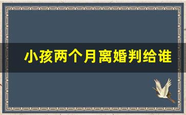 小孩两个月离婚判给谁