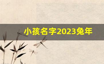 小孩名字2023兔年大全