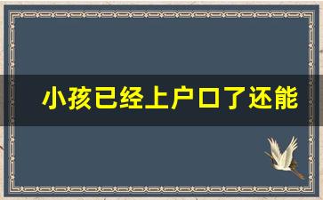 小孩已经上户口了还能改名字吗