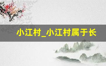 小江村_小江村属于长安区哪个街道