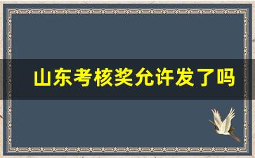 山东考核奖允许发了吗