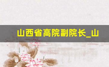 山西省高院副院长_山西高级人民法院党组成员