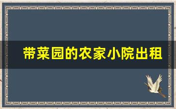 带菜园的农家小院出租