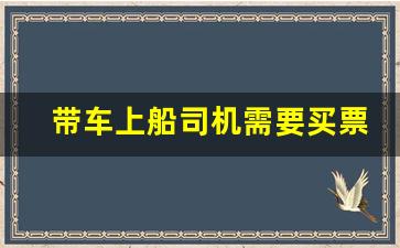 带车上船司机需要买票吗