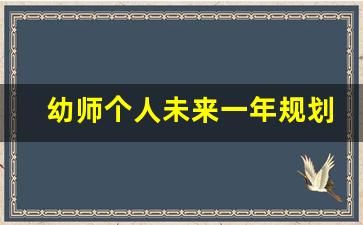 幼师个人未来一年规划内容_学前教育职业生涯规划ppt