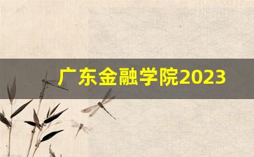 广东金融学院2023年录取分数线