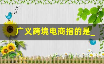 广义跨境电商指的是_什么是跨境电商平台