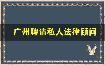 广州聘请私人法律顾问多少钱_私人法律