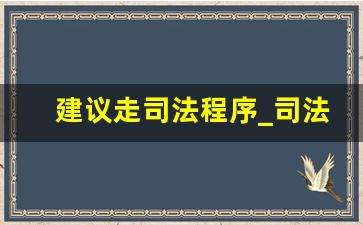 建议走司法程序_司法建议书的作用