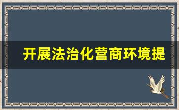 开展法治化营商环境提升行动方案_法治是最好的营商环境是否正确