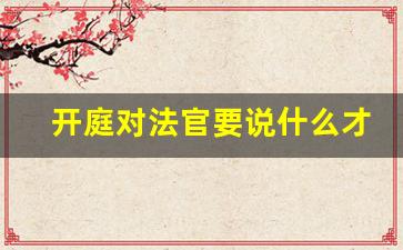 开庭对法官要说什么才好_怎样向法官求情判缓刑