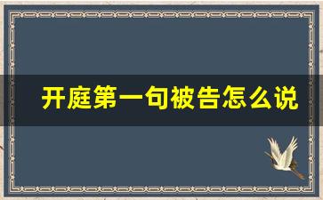 开庭第一句被告怎么说_开庭被告最后陈述技巧