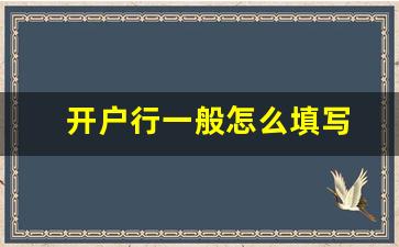 开户行一般怎么填写