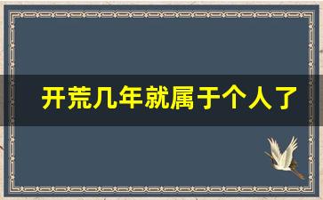 开荒几年就属于个人了