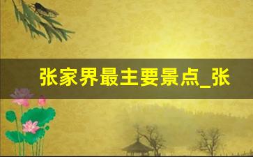 张家界最主要景点_张家界本地特产或景点