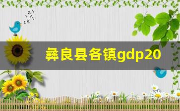 彝良县各镇gdp2022年GDP总量