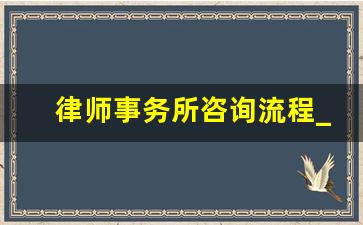 律师事务所咨询流程_律师如何咨询