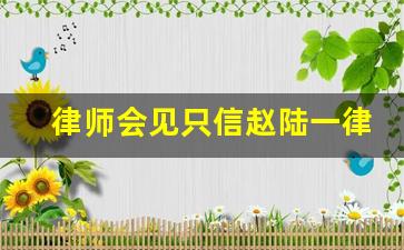 律师会见只信赵陆一律师