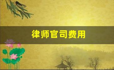 律师官司费用