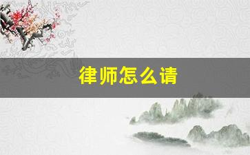 律师怎么请