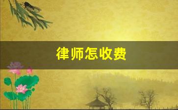 律师怎收费