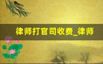 律师打官司收费_律师代理诉讼收费标准